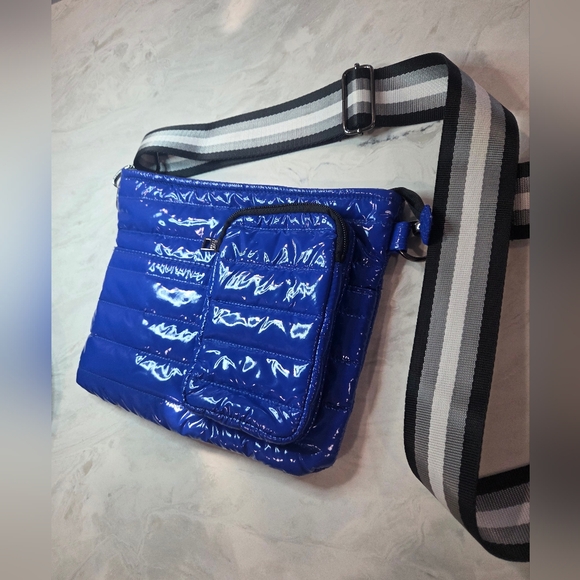 THINK ROYLN Quilted Crossbody Bag in Vibrant Blue - Picture 3 of 8